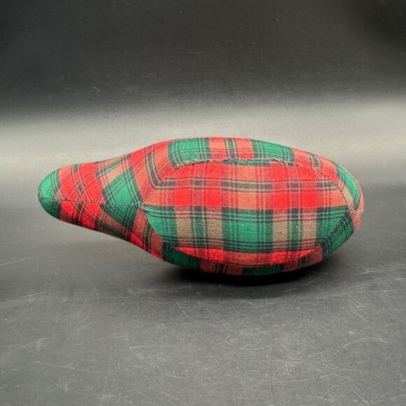 Tartan Plaid Stuffed Duck Handmade Christmas Decoration Red Green Vintage - Picture 4 of 7